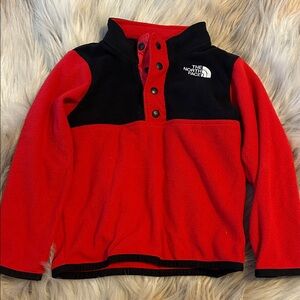 The North Face Kids Red and Black Snap Fleece